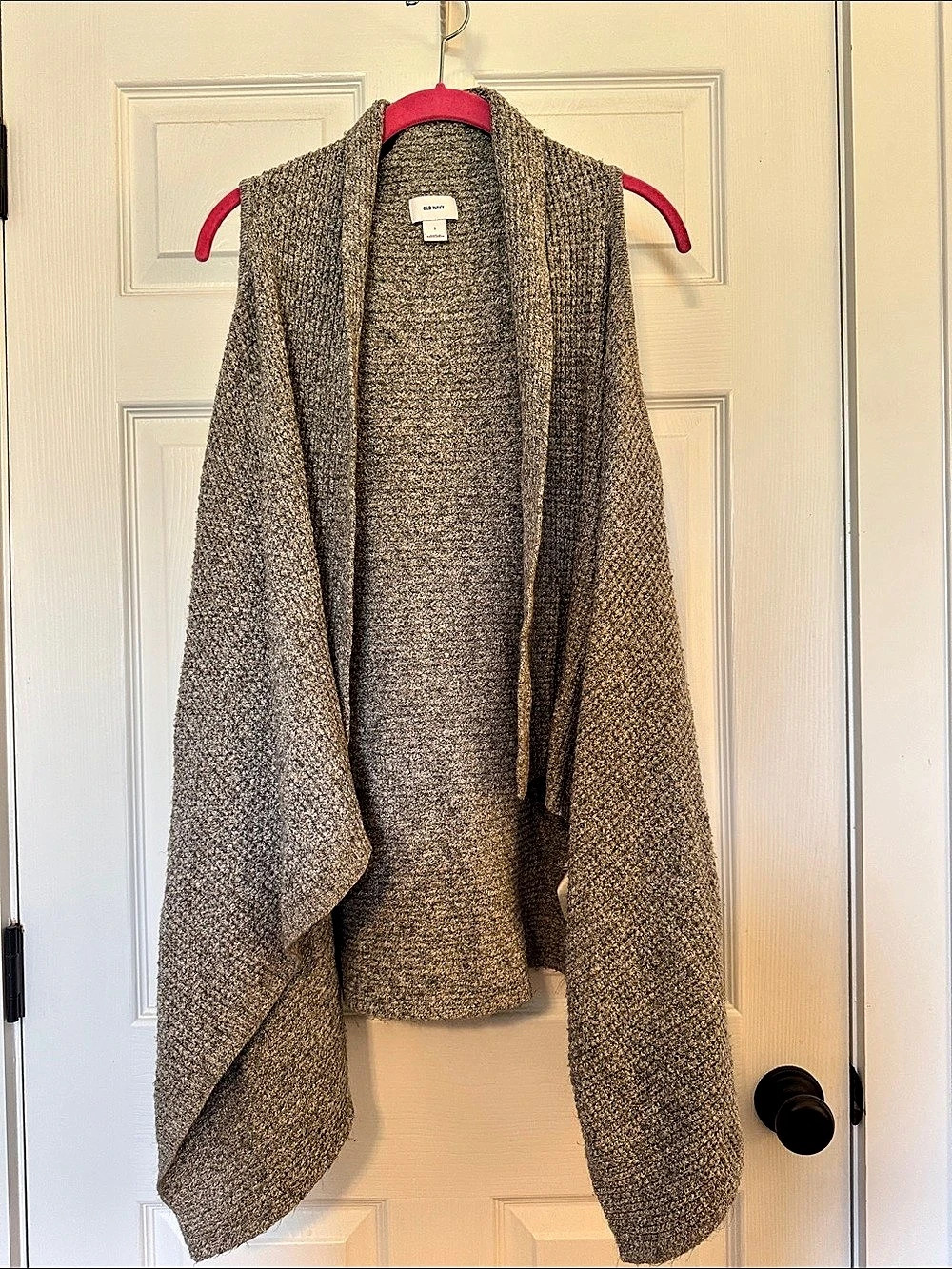 Old Navy Draped Knit Cotton Blend Vest in Brown & Gray Size Small